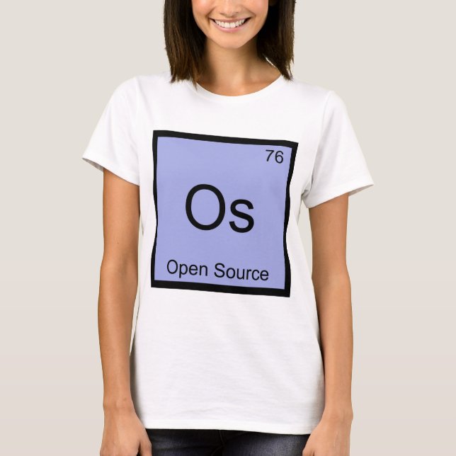 Camiseta Os - Símbolo de Elemento Químico de Código Aberto  (Frente)