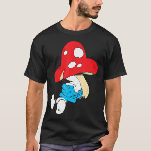 Camiseta Os Smurfs Dormindo Sob Cogumelo Sorridente