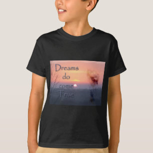 Camiseta Os sonhos vêm cavalo verdadeiro e nascer do sol d