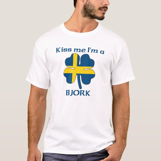 Camiseta Os sueco personalizados beijam-me que eu sou Bjork (Frente)