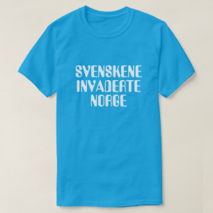 Camiseta Os suecos invadiram Noruega no azul norueguês