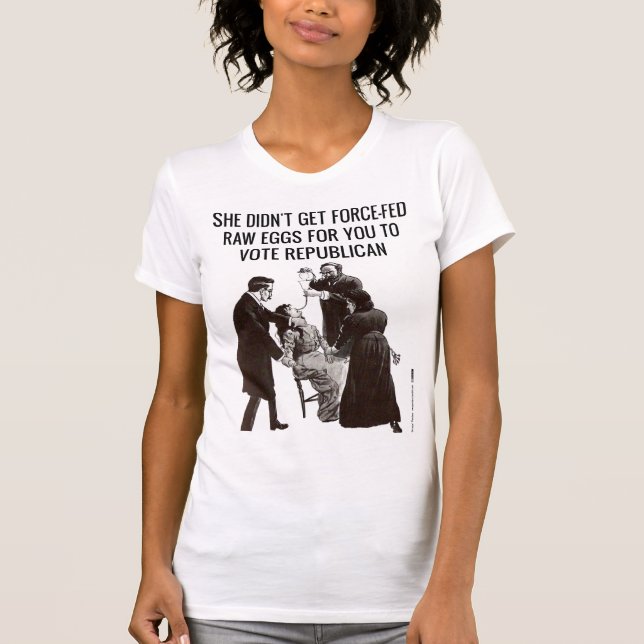 Camiseta Os Suffragettes não votariam o republicano (Frente)