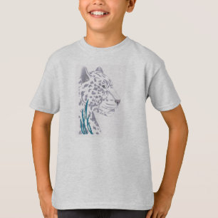 Camiseta Os t do miúdo branco do leopardo