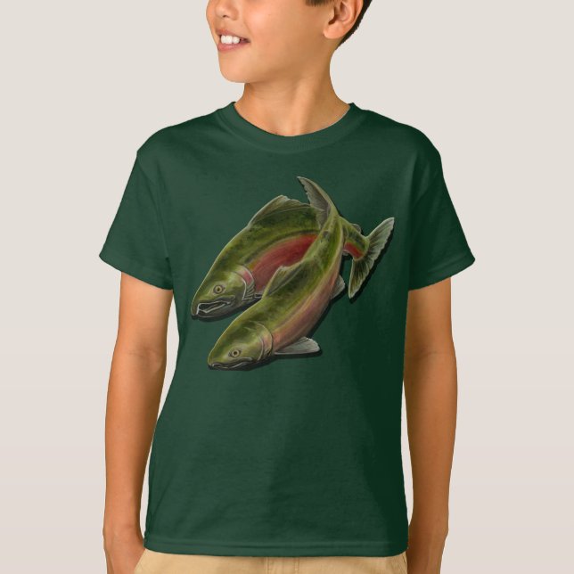 Camiseta Os t-shirt do miúdo dos salmões de Coho das (Frente)