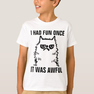 Camiseta Os t-shirt mal-humorados do gato para meninos dos