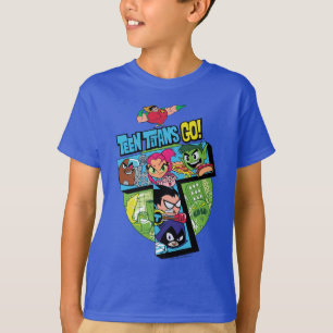 Camiseta Os titã adolescentes vão! colagem da torre dos