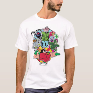 Camiseta Os titã adolescentes vão! gráfico do grupo da