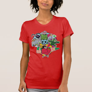 Camiseta Os titã adolescentes vão! gráfico do grupo da