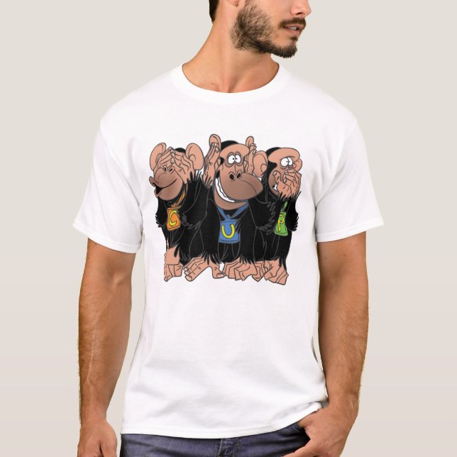 CAMISETA OS TRÊS CHIMPANZÉS (Frente)