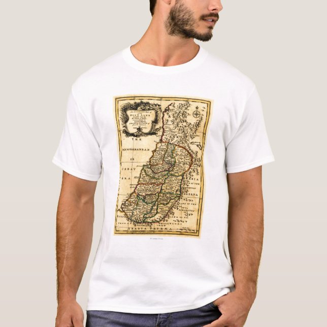 Camiseta Os tribos de Israel no mapa de PalestinePanoramic (Frente)