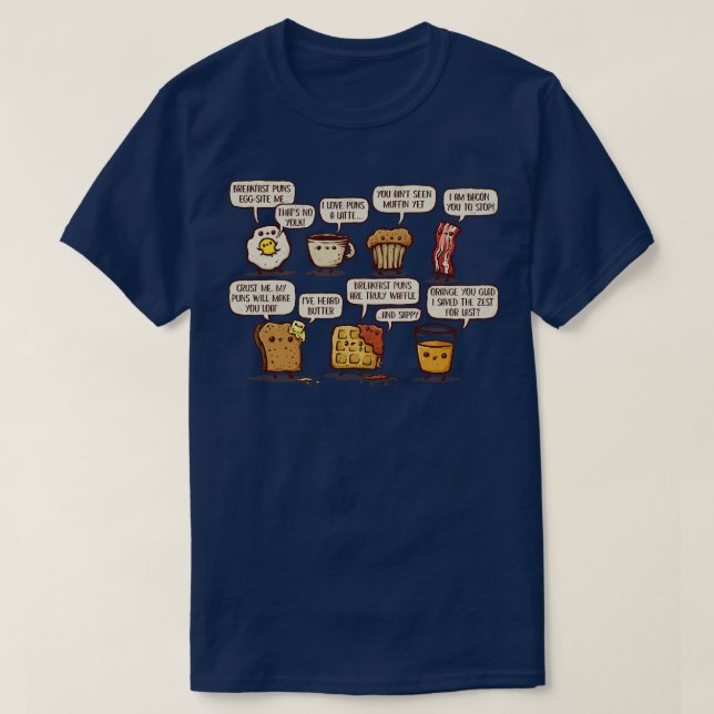 Camiseta Os trocadilhos do café da manhã são Waffle (Frente do Design)