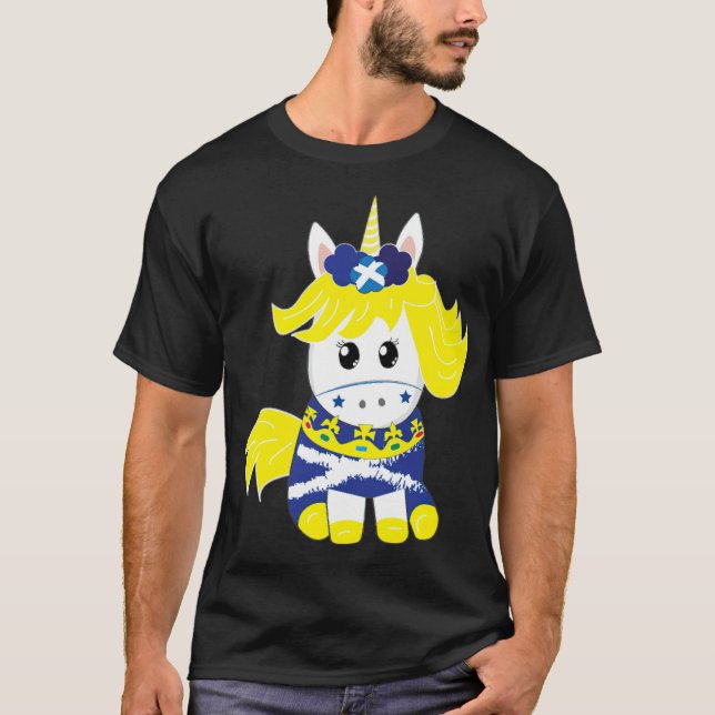 Camiseta Os unicórnios escoceses estão borbulhando (Frente)
