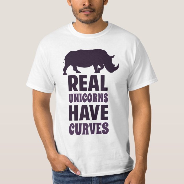 Camiseta Os unicórnios reais têm curvas (Frente)