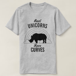 Camiseta Os unicórnios reais têm o rinoceronte engraçado