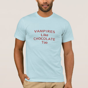 Camiseta Os vampiros gostam do chocolate demasiado