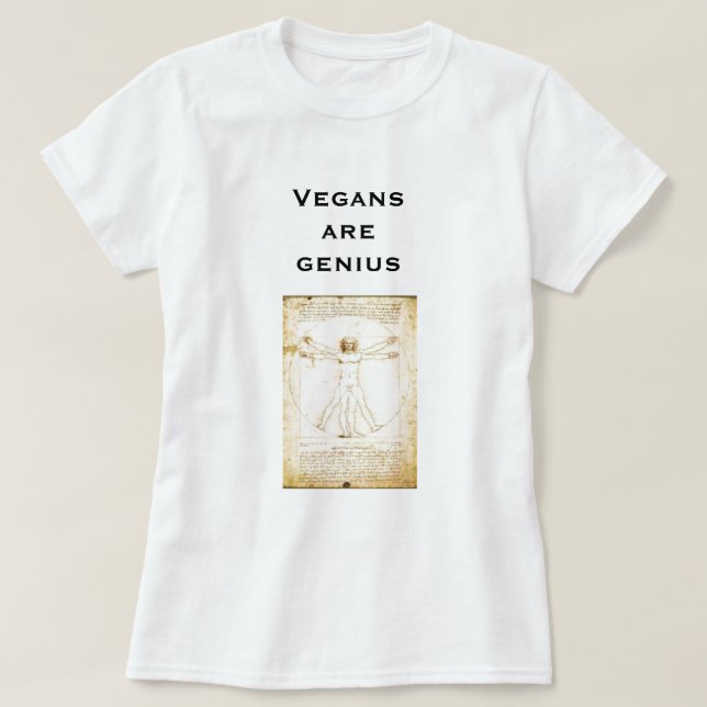 Camiseta os Vegans de Da Vinci são gênio (Frente do Design)
