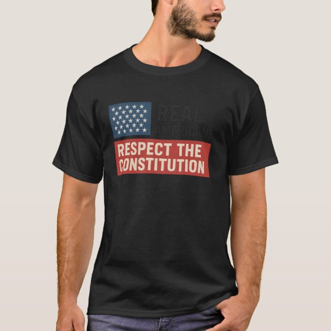 CAMISETA OS VERDADEIROS AMERICANOS RESPEITAM A CONSTITUIÇÃO (Frente)