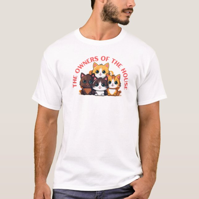 Camiseta Os verdadeiros donos da casa - Design de Pet Engra (Frente)