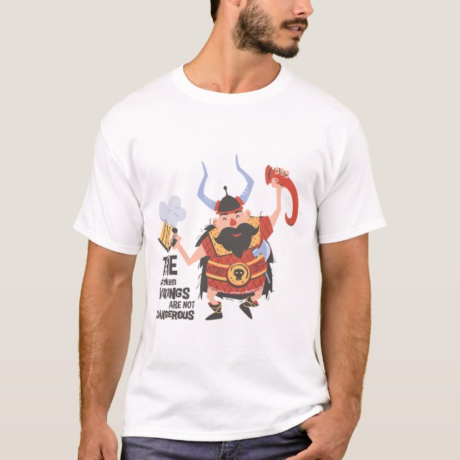 Camiseta Os Vikings Bêbados Não São Perigosos -T-Shirt (Frente)