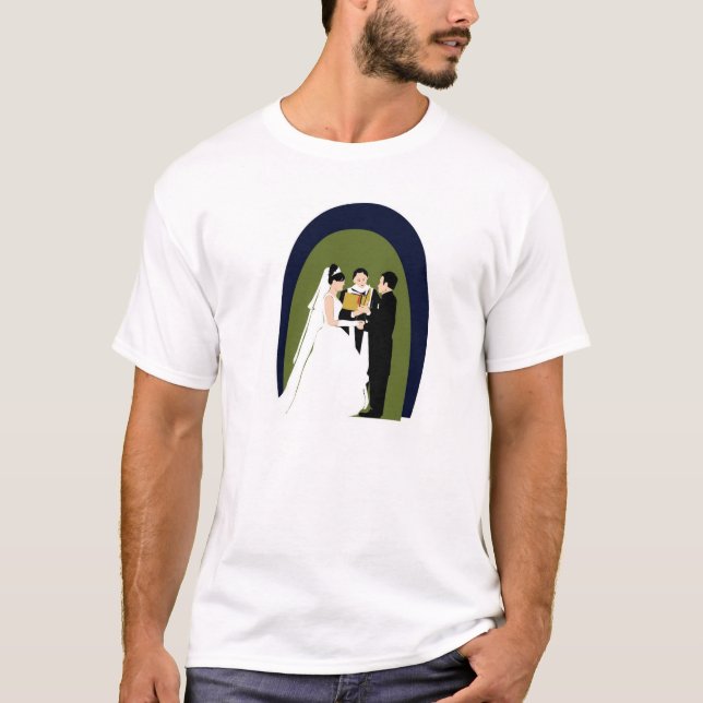 Camiseta Os votos, a noiva, o noivo e o oficial (Frente)