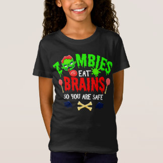Camiseta Os Zombies Dias de as Bruxas engraçados Comem Cére