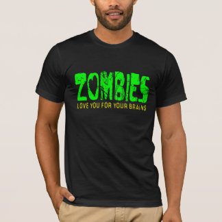 Camiseta Os ZOMBIS amam-no para seus cérebros - t-shirt