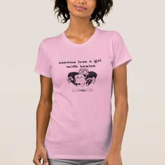 Camiseta os zombis amam uma menina com cérebros