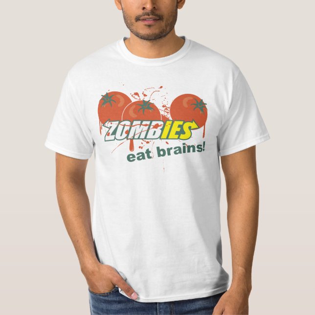 Camiseta Os zombis comem cérebros! (Frente)