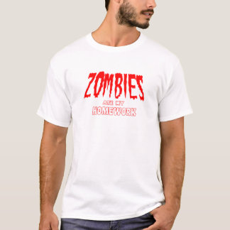 Camiseta Os zombis comeram meus trabalhos de casa