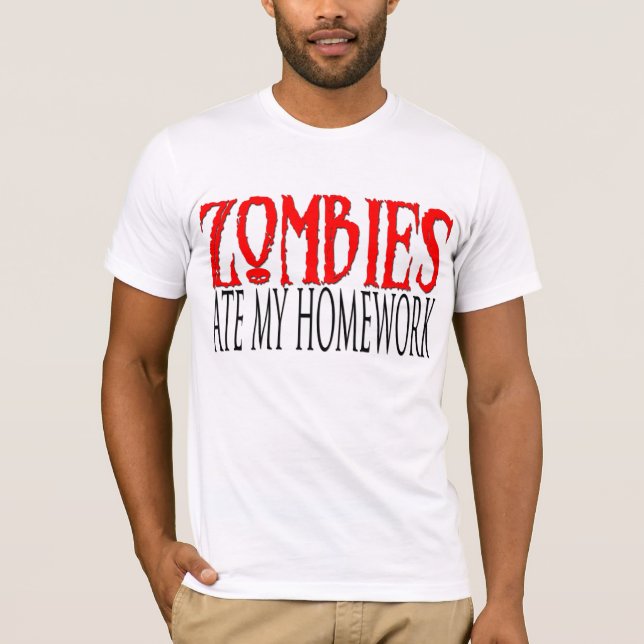 Camiseta Os zombis comeram meus trabalhos de casa (Frente)