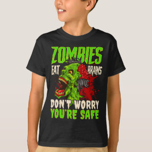 Camiseta Os zombis do Dia das Bruxas comem cérebros não