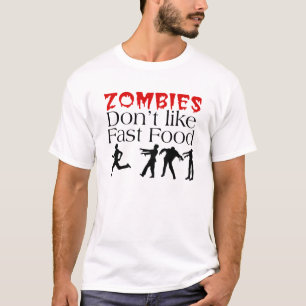 Camiseta Os zombis não gostam do t-shirt do fast food