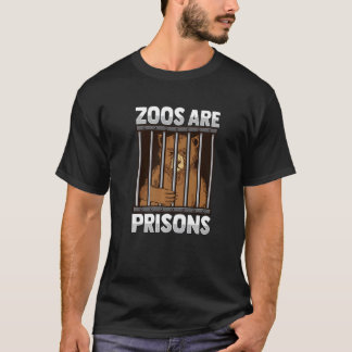 Camiseta Os zoológicos são prisões Desenho para um ativista