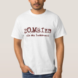 Camiseta Os zumbis comeram meu dever de casa (Claro)