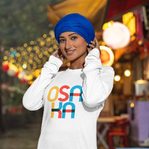 Camiseta Osaka Japão Letras de Arte Pop