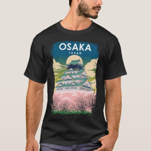 Camiseta Osaka Japão Vintage Poster de viagens Retroativo M