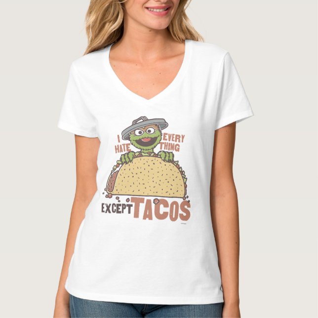 Camiseta Oscar Eu Odeio Tudo Exceto Tacos (Frente)