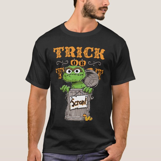 Camiseta Oscar, o Agrupamento - Trick ou Treat, Scram! (Frente)