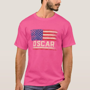 Camiseta Oscar Primeiro Nome Shirt Nome Oscar Bandeira Amer