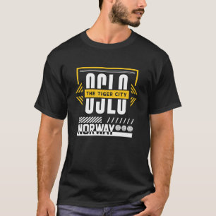 Camiseta Oslo Noruega - A Cidade do Tigre Tipografia Urbana