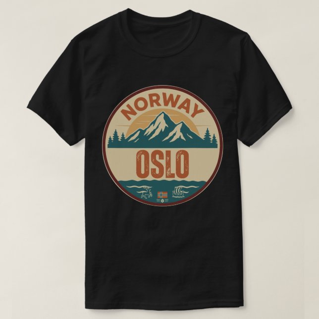 Camiseta Oslo, Noruega Noruega (Frente do Design)