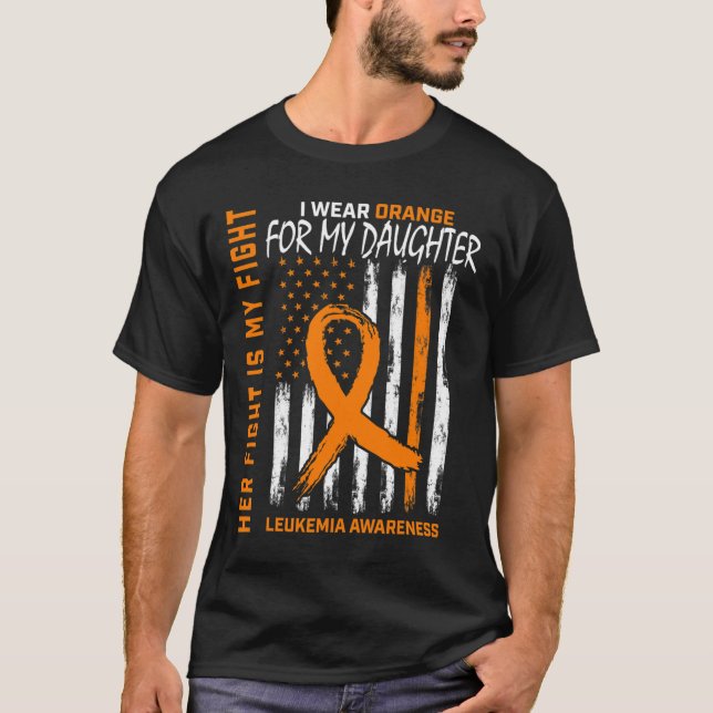 Camiseta Óspera Filha Leucemia Cancer Consciência Americana (Frente)