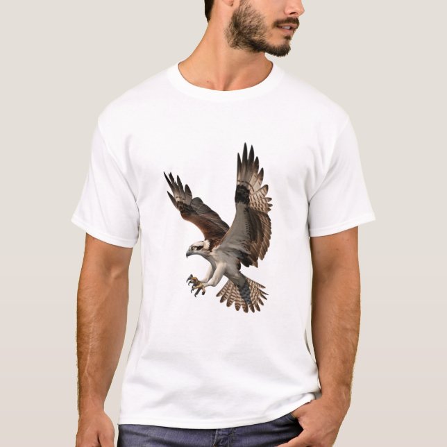 Camiseta Osprey, 3D Render, Majestoso, Asas Espalhando (Frente)