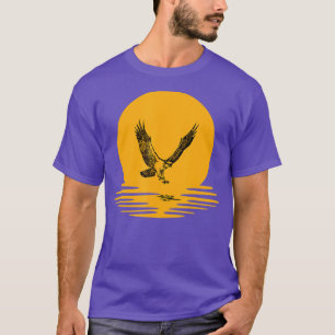 Camiseta Osprey Bird Hunting Sunset Orange para Men Women B