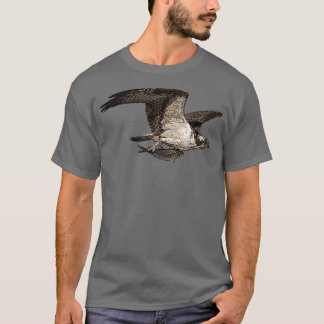 Camiseta Osprey Holding Fish Color Impressão