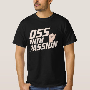 Camiseta Oss Com Paixão Jiu Jitsu Artes Marciais