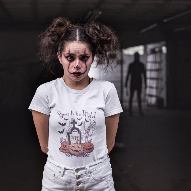 Camiseta Óssea Para Ser Selvagem De Famílias De Halloween (Halloween Family Matching T-Shirt )