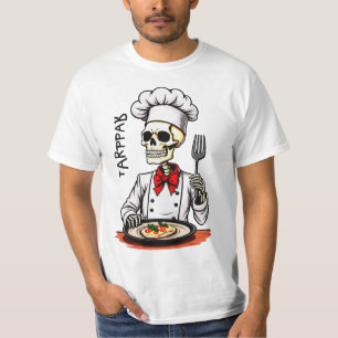 Camiseta Osso Apetite Esqueleto Chef Halloween