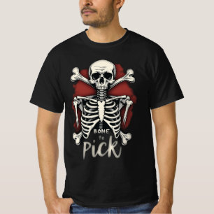 Camiseta Osso para Escolher Horror Skeleton Homens do Dia d