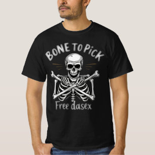 Camiseta Osso para Escolher Horror Skeleton Homens do Dia d